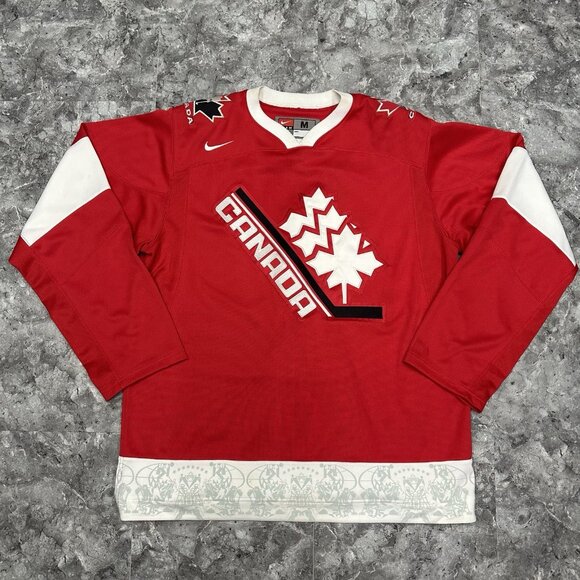 Team Canada 2011 World Juniors Alternate Nike Jersey M Red White - Picture 1 of 8